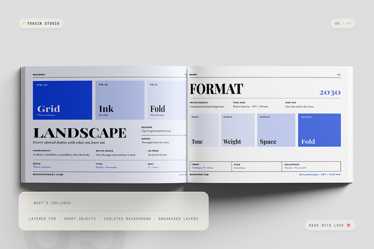 A4 Landscape Magazine Mockup, a Books & Magazine Mockup by Toasin Studio (Photo 5 of 7)