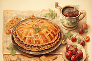 Food Scrapbook Paper, a Pattern Graphic by Printable Treasure (Thumbnail 4 of 5)