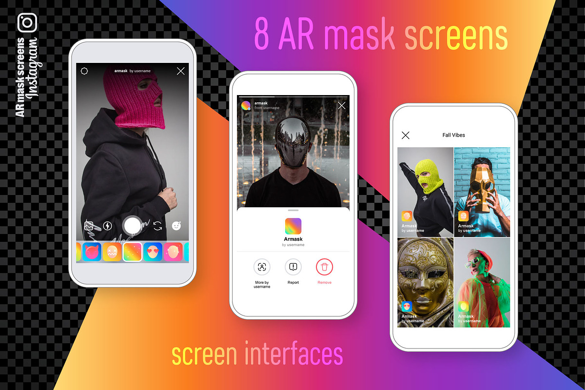 Instagram AR Mask Screens, a Social Media Template by karnofff (Photo 2 of 5)