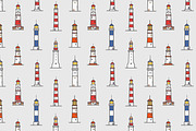 Lighthouses set, seamless patterns, an Object Illustration by Good Studio (Thumbnail 5 of 9)
