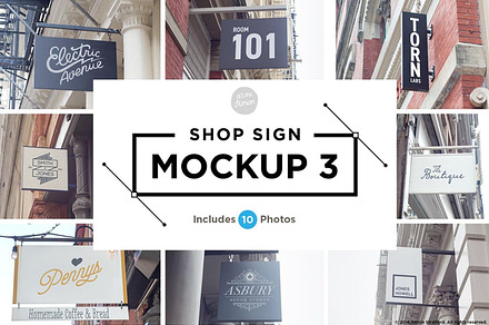 Store sign mockup shop mockups