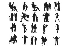 Figure Pose Silhouettes Set 1