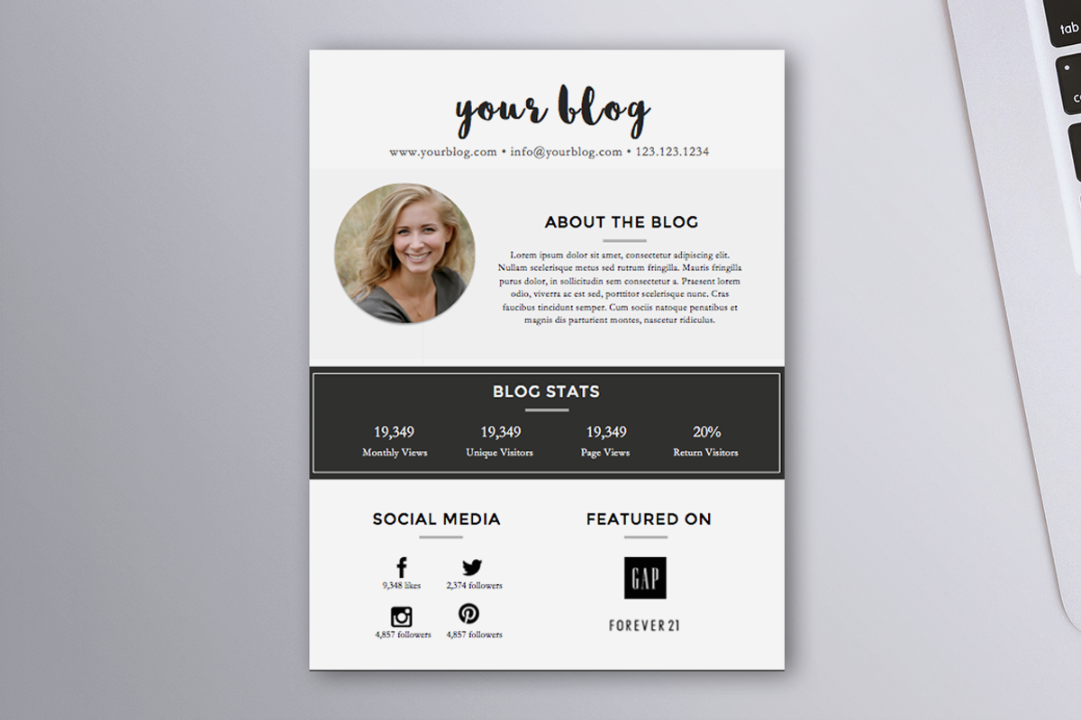 Media Kit Template MS Word, a Resume Template by MinimalistWord