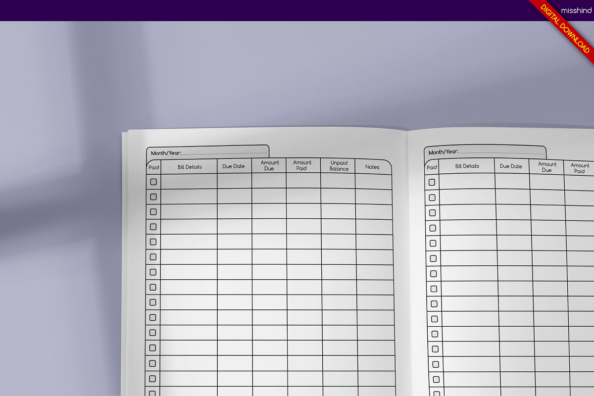 Bill Payment Tracker • KDP Interior, a Templates & Theme by HyeRi (Photo 4 of 4)