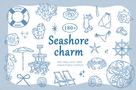 Whimsical seashore charm collection, an Object Illustration by RaDavCrafts