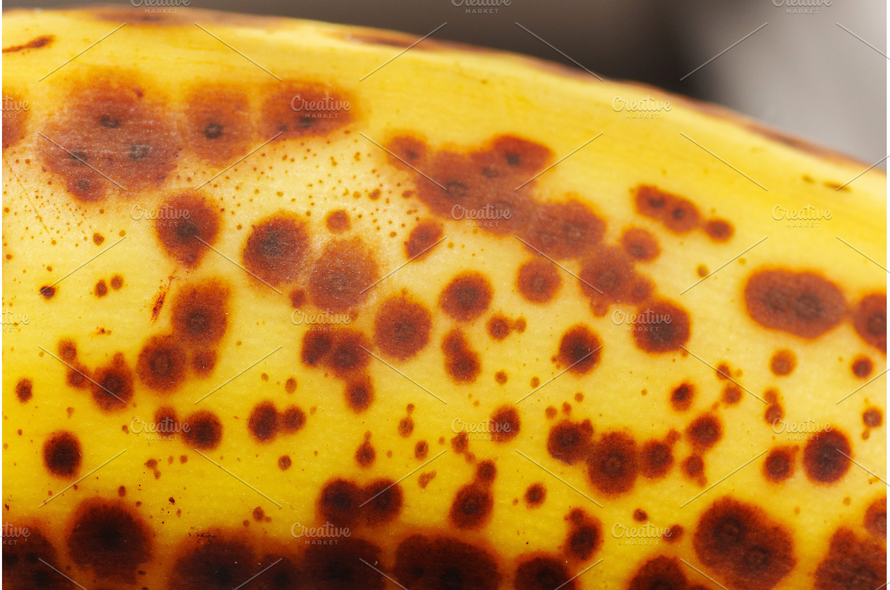 Detailed view of a ripe banana with, a Food & Drink Photo by darksoul72