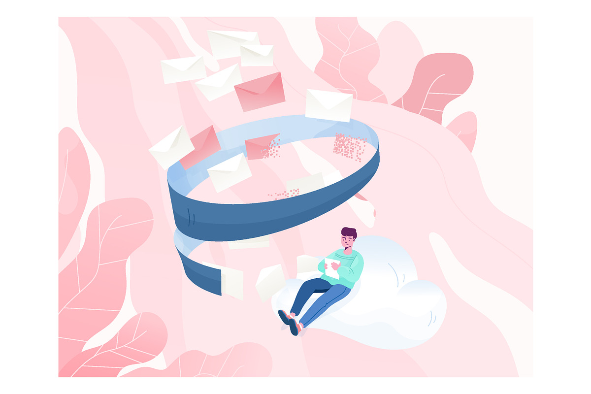 Email checking concept banner, a Technology Illustration by Good Studio (Photo 2 of 3)