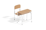 School Chair 3D Model, a Furniture 3D Model by mrfauzi (Thumbnail 2 of 13)