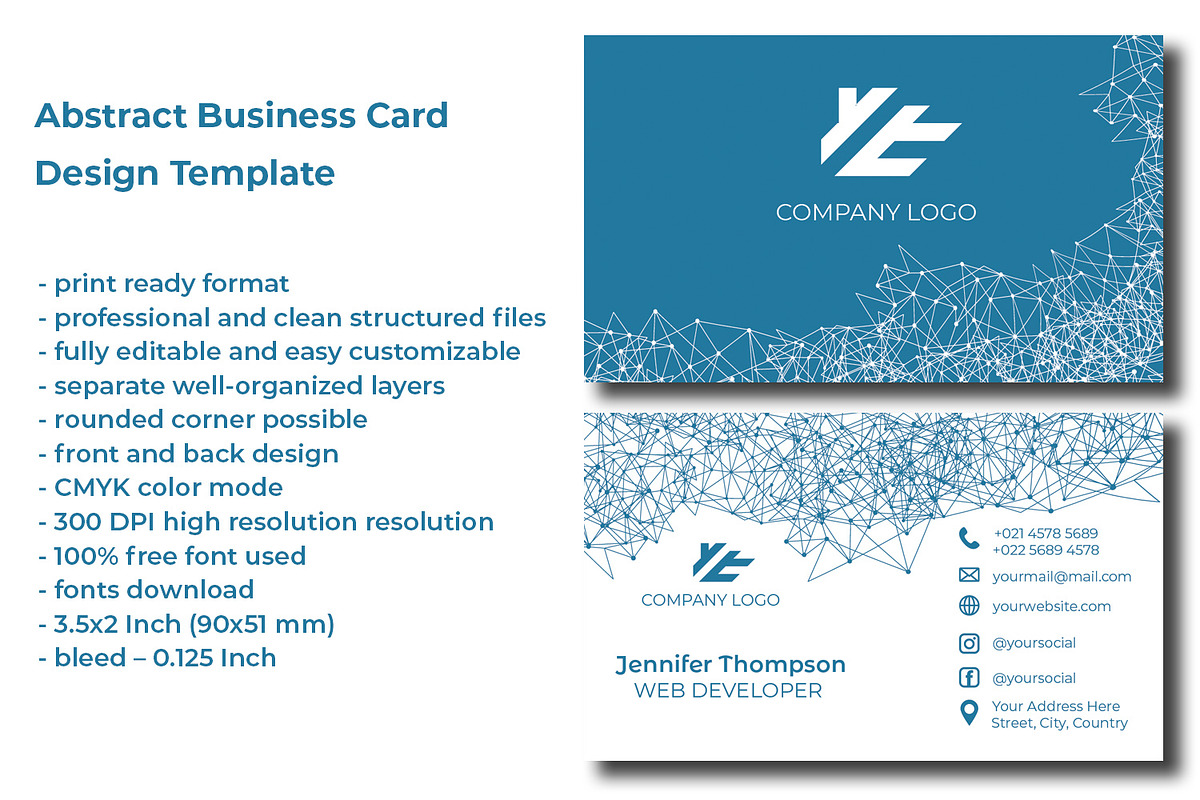 Abstract Business Card Design, a Business Card Template by Kseniya-Omega (Photo 2 of 4)
