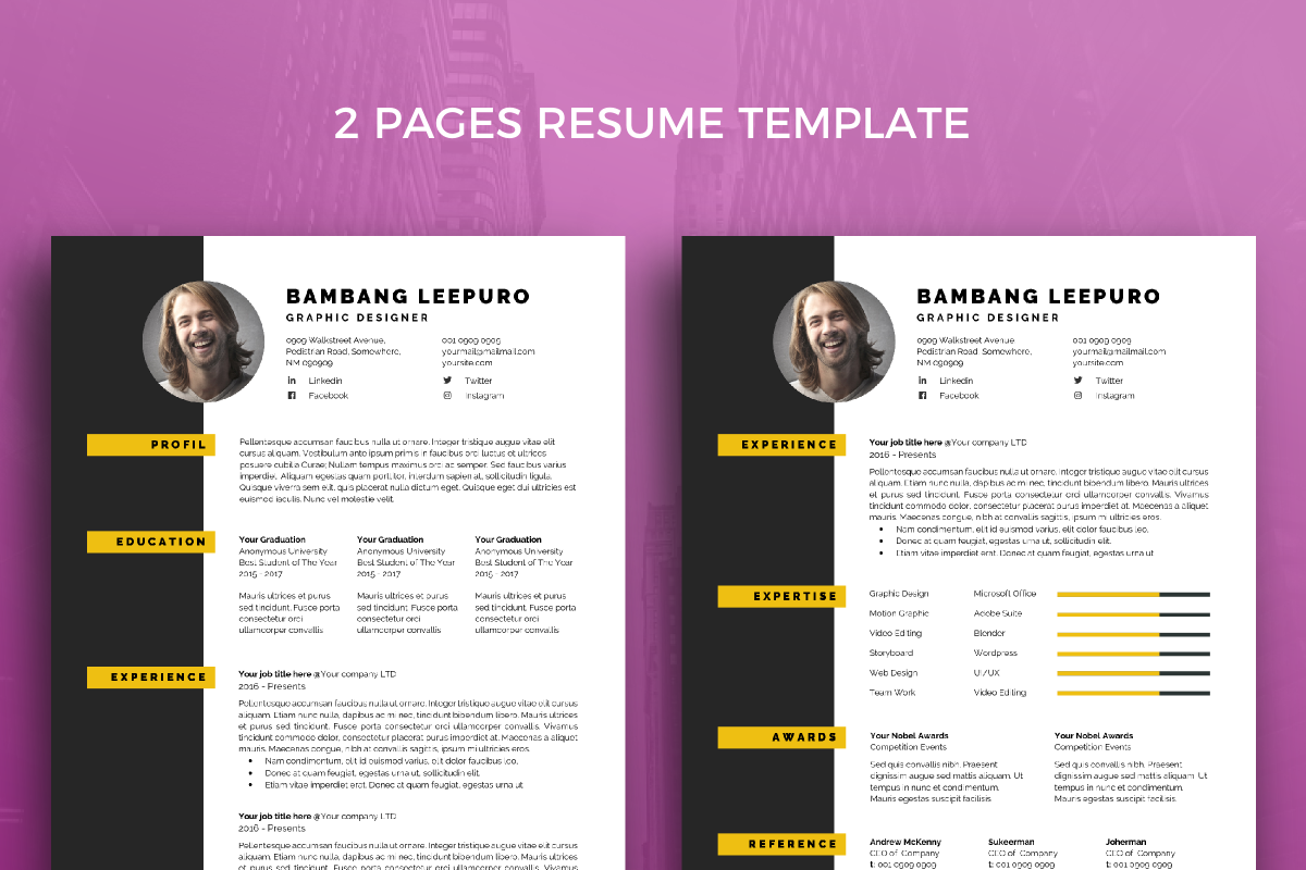 Resume Template 33, a Resume Template by graphicalcium (Photo 2 of 3)