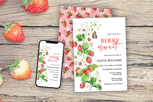 Berry Sweet Baby Shower Invitation, an Invitation Template by SvetaArtStore