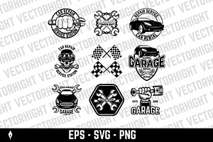 Set of tire service, car repair logo, a Transportation Illustration by Vectorhight