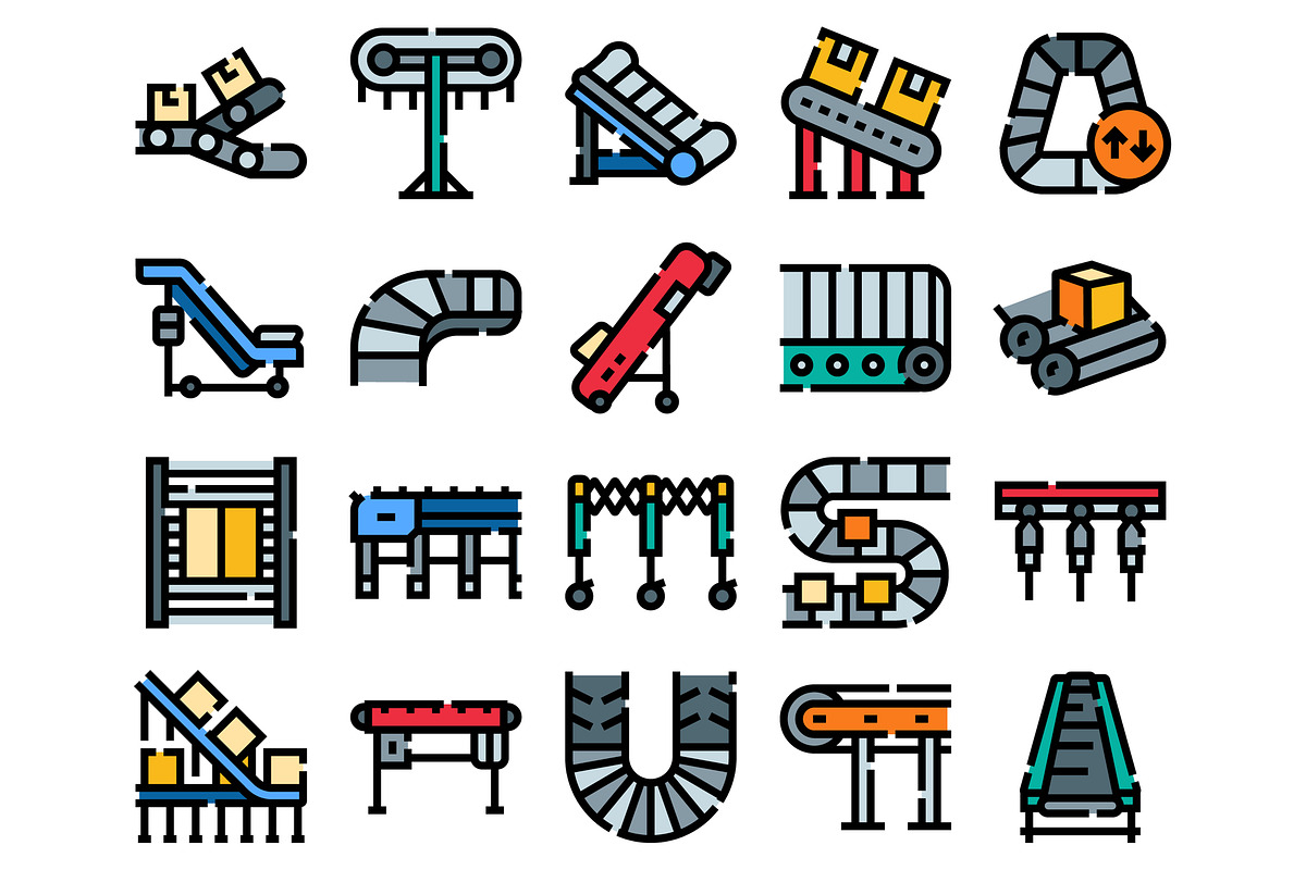 Conveyor belt systems moving, an Object Graphic by pikepicture (Photo 2 of 3)