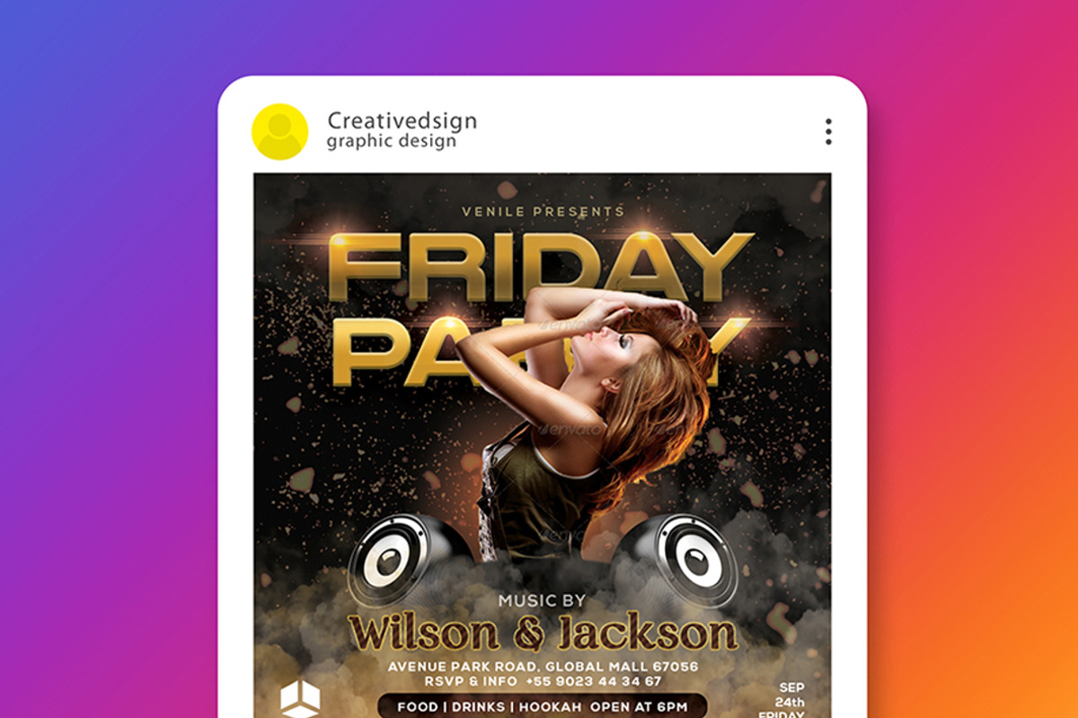 Friday Party Flyer, a Flyer Template by Creative_Arts | Creative Market