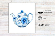 Floral Afternoon Tea Clipart, an Illustration by Canvas Craft (Thumbnail 7 of 7)
