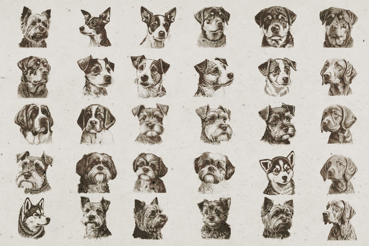 Dog Breeds Portrait Illustrations, an Animal Illustration by Nocturnal Wolf (Photo 10 of 12)