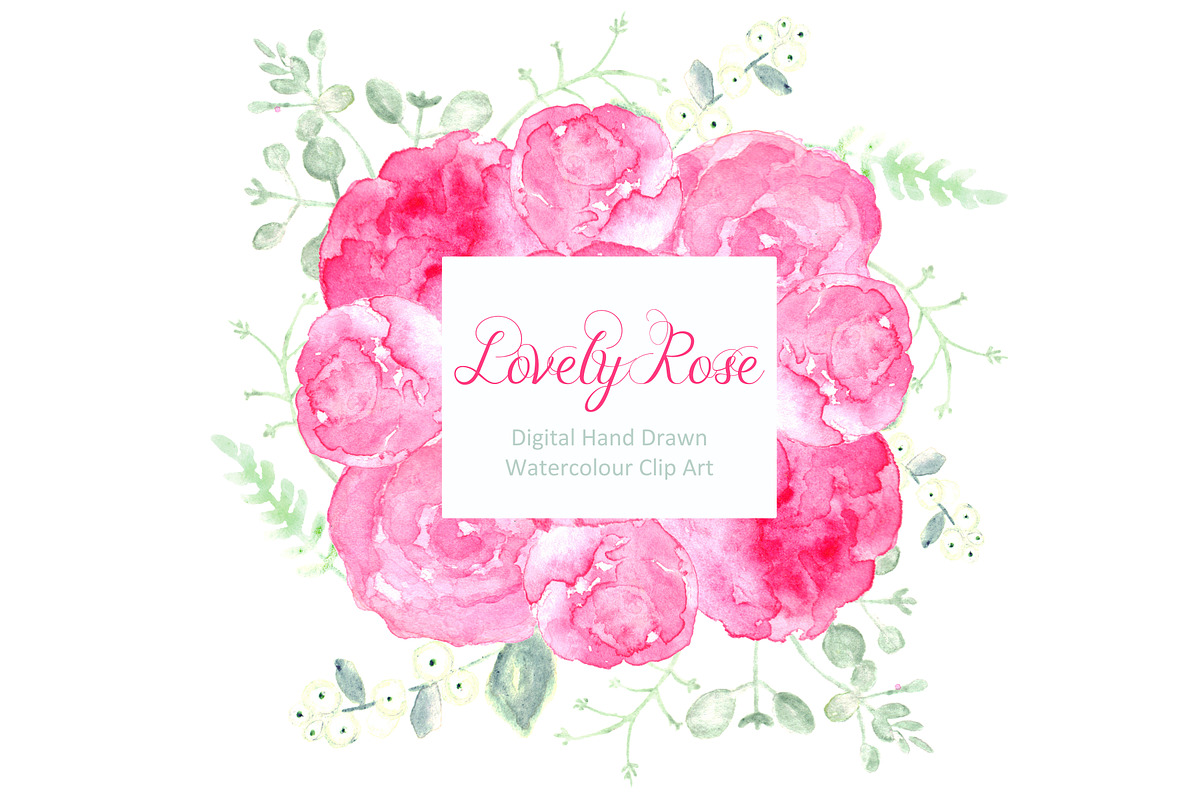Lovely Roses watercolor clip art, an Illustration by LABFcreations (Photo 2 of 2)