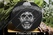 Skull Sombrero Hat Mustache Gothic, a Background Graphic by LaseredNinja (Thumbnail 4 of 7)