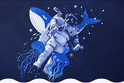 Cosmic Sea - Vector Collection, an Animal Illustration by Leila Divine (Thumbnail 2 of 9)
