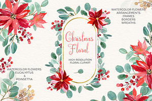 Christmas Flowers. Watercolors