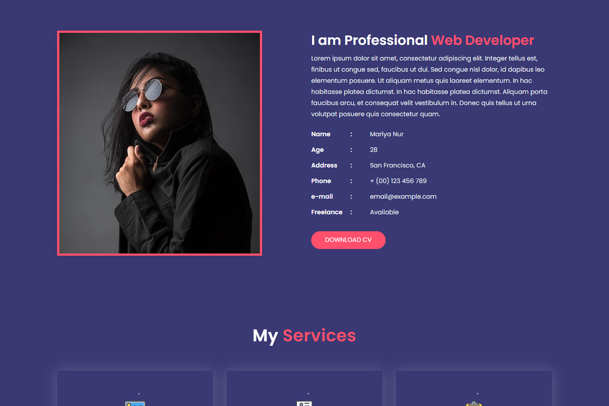 Mariya - Designer Portfolio HTML, a HTML Template by Themeplaza (Photo 3 of 7)