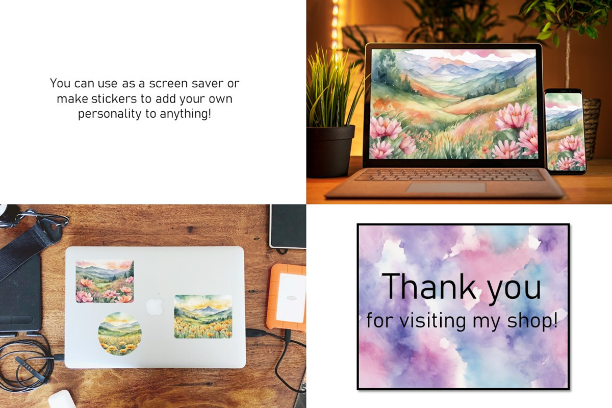 Watercolor Mountain Landscapes Set 1, a Decorative Illustration by Kat's Artful Creations (Photo 10 of 10)