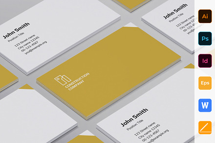 Construction Company Business Card, a Business Card Template by TemplatesNow!