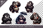 Whimsical cartoon gorillas. T-Shirt, an Animal Illustration by KENO Mascots (Thumbnail 3 of 8)