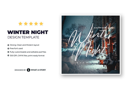 Winter Night Flyer Template