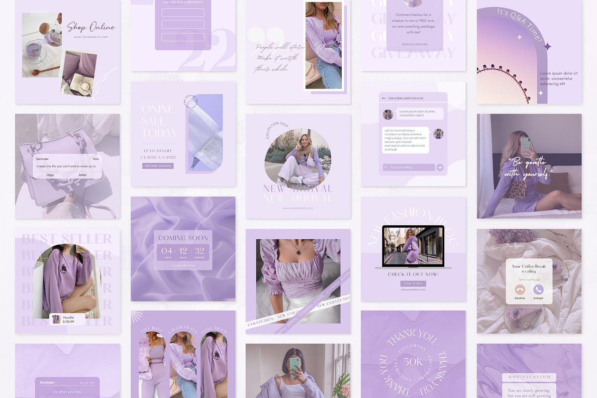 Purple Instagram Post Template, a Social Media Template by ShopRShop