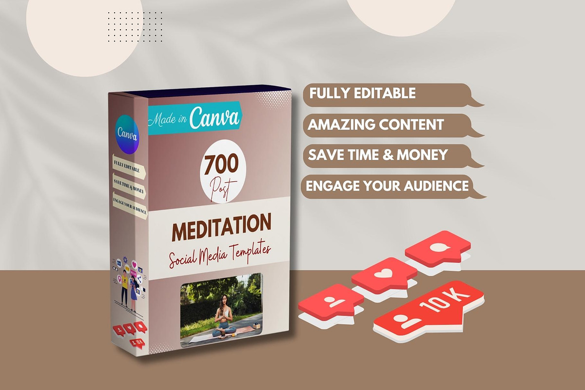 Meditation Canva Templates, a Social Media Template by Viral Content Design (Photo 12 of 15)