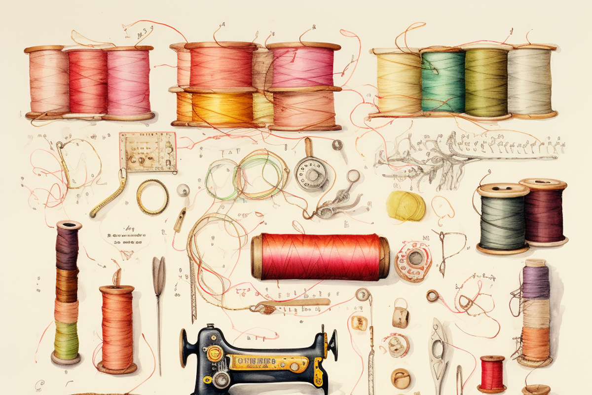 Vintage Sewing Thread and Needle, a Background Graphic by Printable Treasure (Photo 3 of 6)