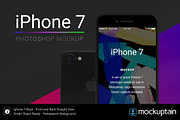 Iphone 7 Mockup Straight Black, an iPhone Mockup by mockuptain (Thumbnail 1 of 6)