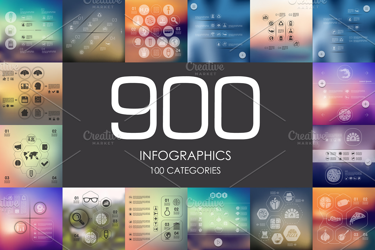 900 infographics. Library, a Presentation Template by Palau (Photo 1 of 6)