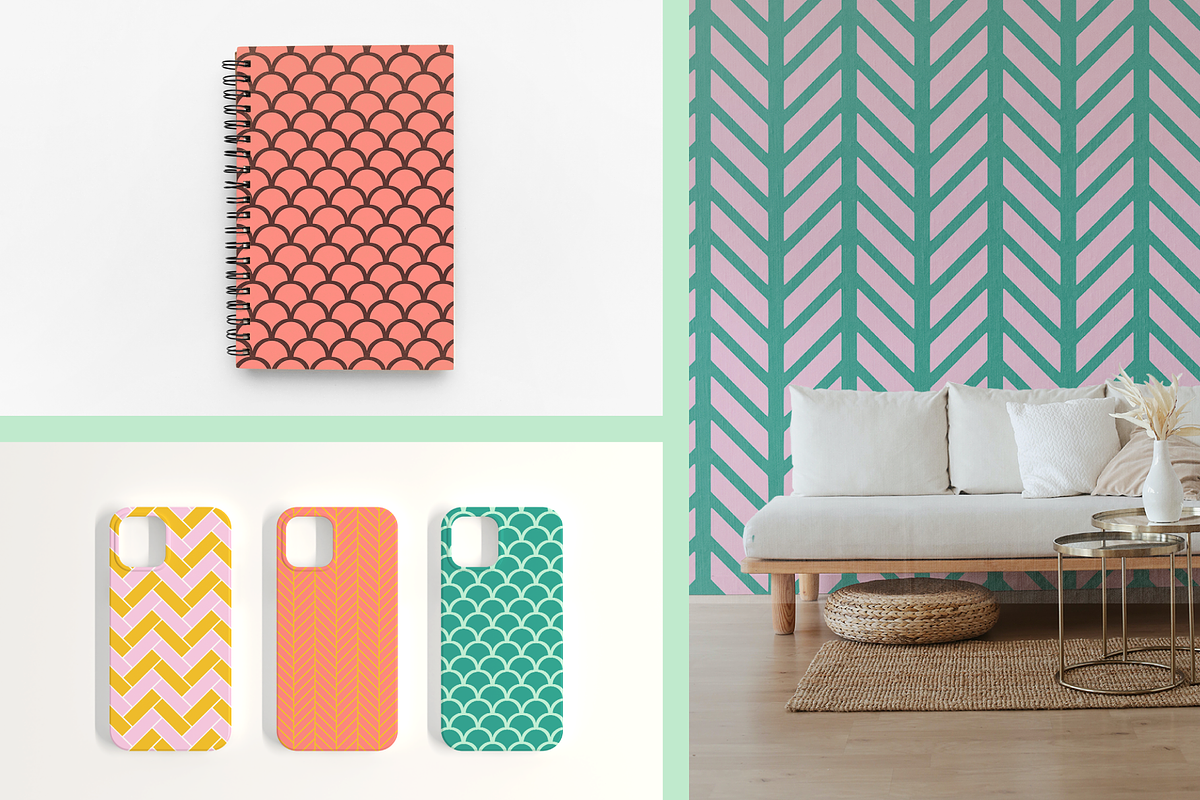 Colorful Herringbone Patterns, a Pattern Graphic by KT Designs (Photo 10 of 10)