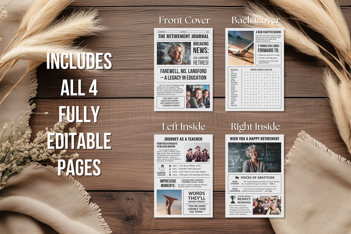 Newspaper Retirement Template, an Invitation Template by ZoloDesignHub (Photo 3 of 10)