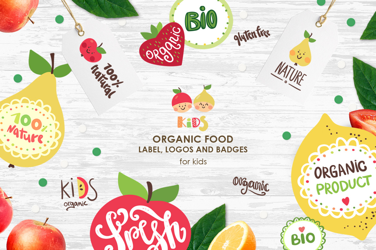 Organic food labels and logos, an Object Graphic by Magic & Dreams (Photo 1 of 4)