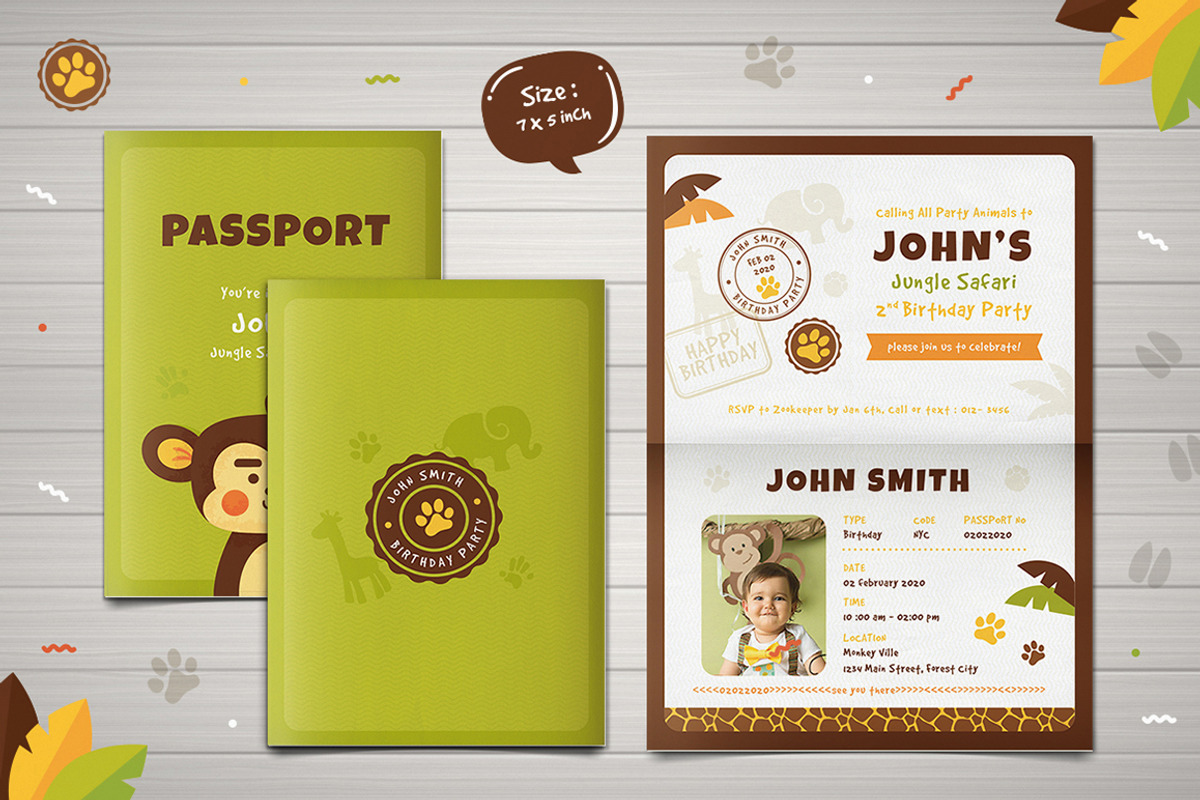 Safari Passport Birthday Invitation, an Invitation Template by Vynetta (Photo 2 of 4)