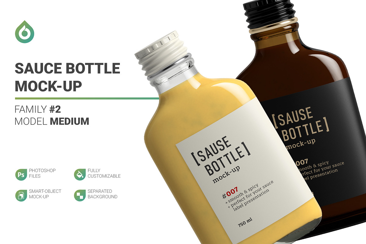 Sauce Bottle Mockup, a Cups & Container Mockup by AY Mock-Ups (Photo 1 of 14)