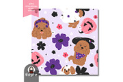 Halloween Flower Dogs Pattern, a Pattern Graphic by KisbyArt (Thumbnail 2 of 3)