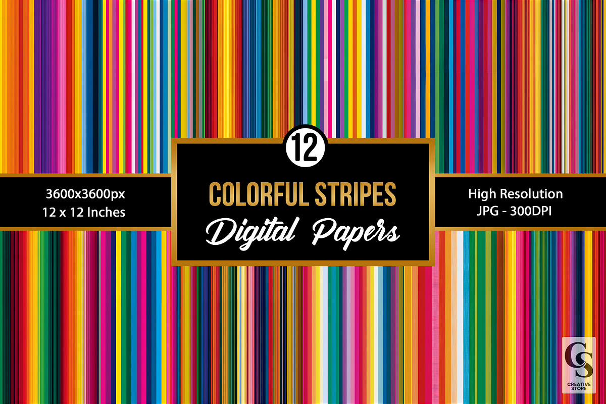 Colorful Rainbow Stripes Patterns, a Pattern Graphic by Creative Store (Photo 1 of 5)