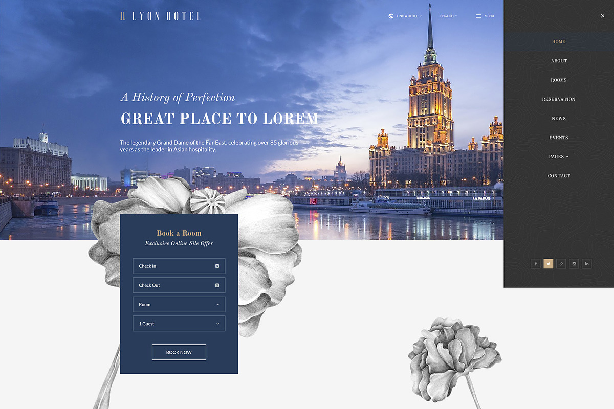 Lyon - Booking Hotel PSD Template, a Websites & App Template by Knighthemes (Photo 1 of 5)