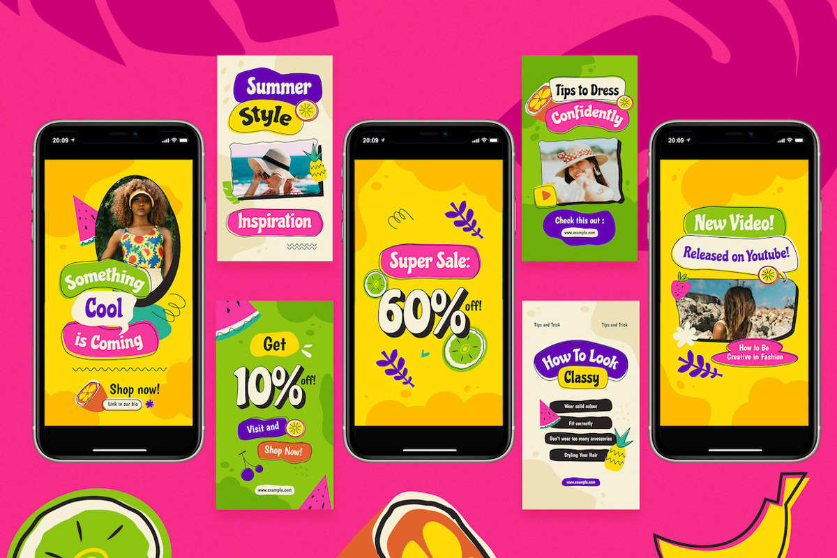 Cartoon Fashion Summer Instagram Set, a Social Media Template by Aiyari Graphic (Photo 5 of 5)