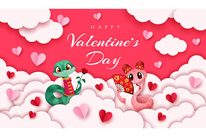 Valentines paper cut banner, a Seasonal Illustration by Buch&Bee