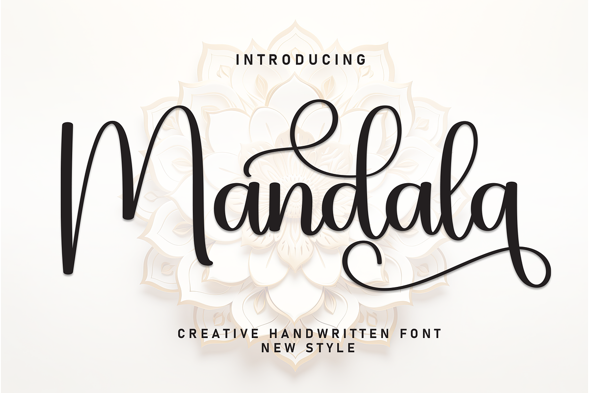 Mandala | Script Font, a Handwritten Font by Scratchones (Photo 1 of 9)