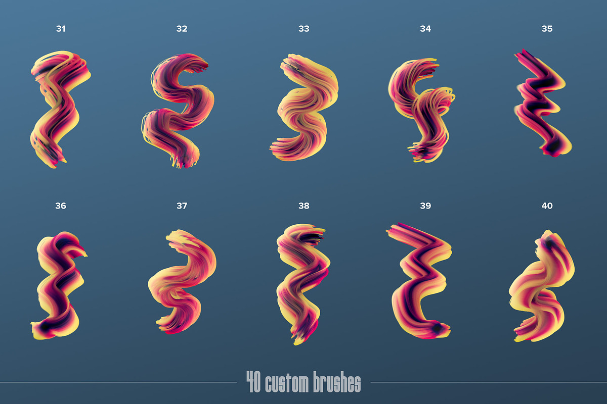 Gradial—Multicolor Photoshop Brushes, a Brush Add-On by Chroma Supply (Photo 11 of 20)
