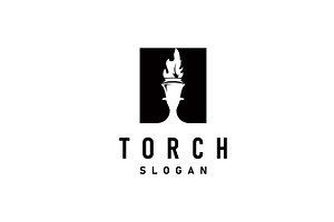 Illustration black silhouette torch, a Branding & Logo Template by Maylianaw28