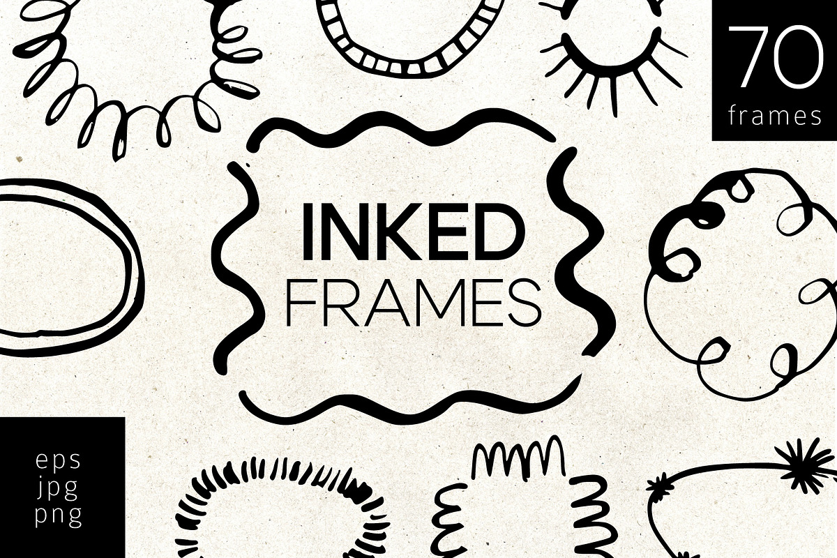 INKED FRAMES freehand doodle vector, an Object Graphic by Lena Nikolaeva (Photo 1 of 12)