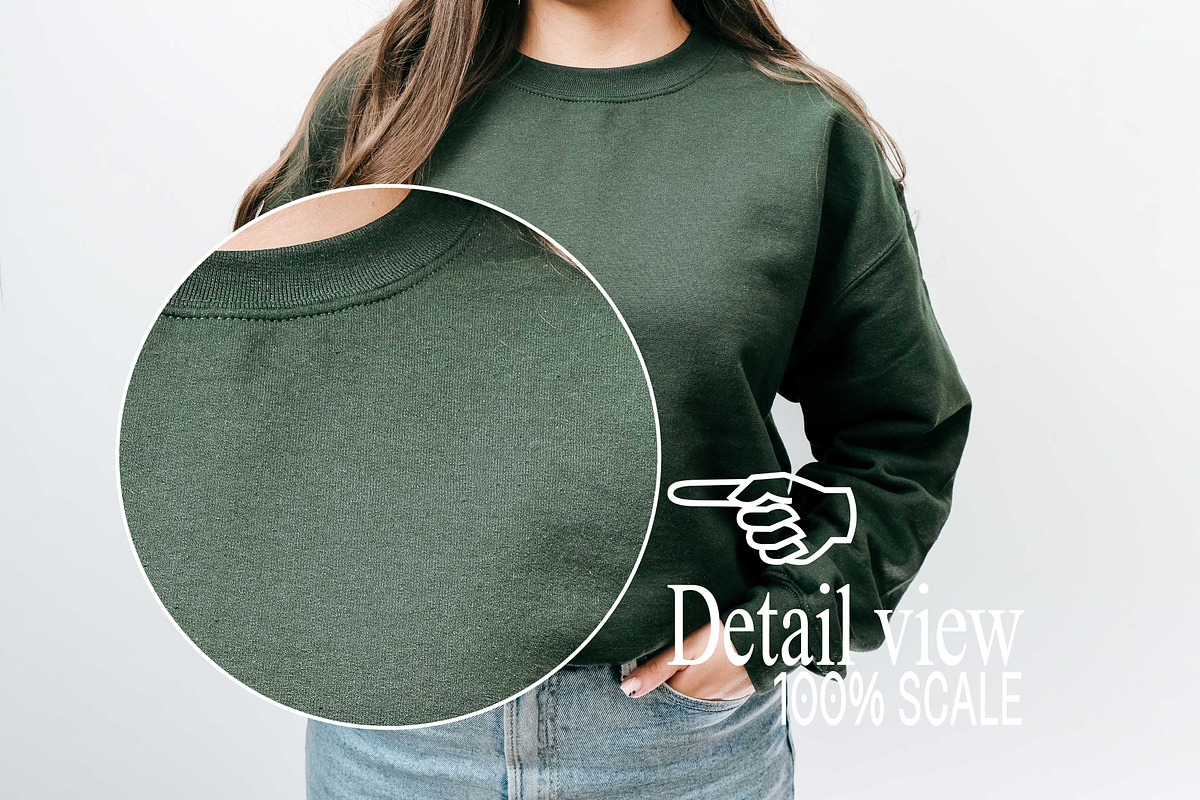 Forest Green Gildan 18000 Mockup x3, a Hoody Mockup by Uncommon Mockups (Photo 4 of 6)