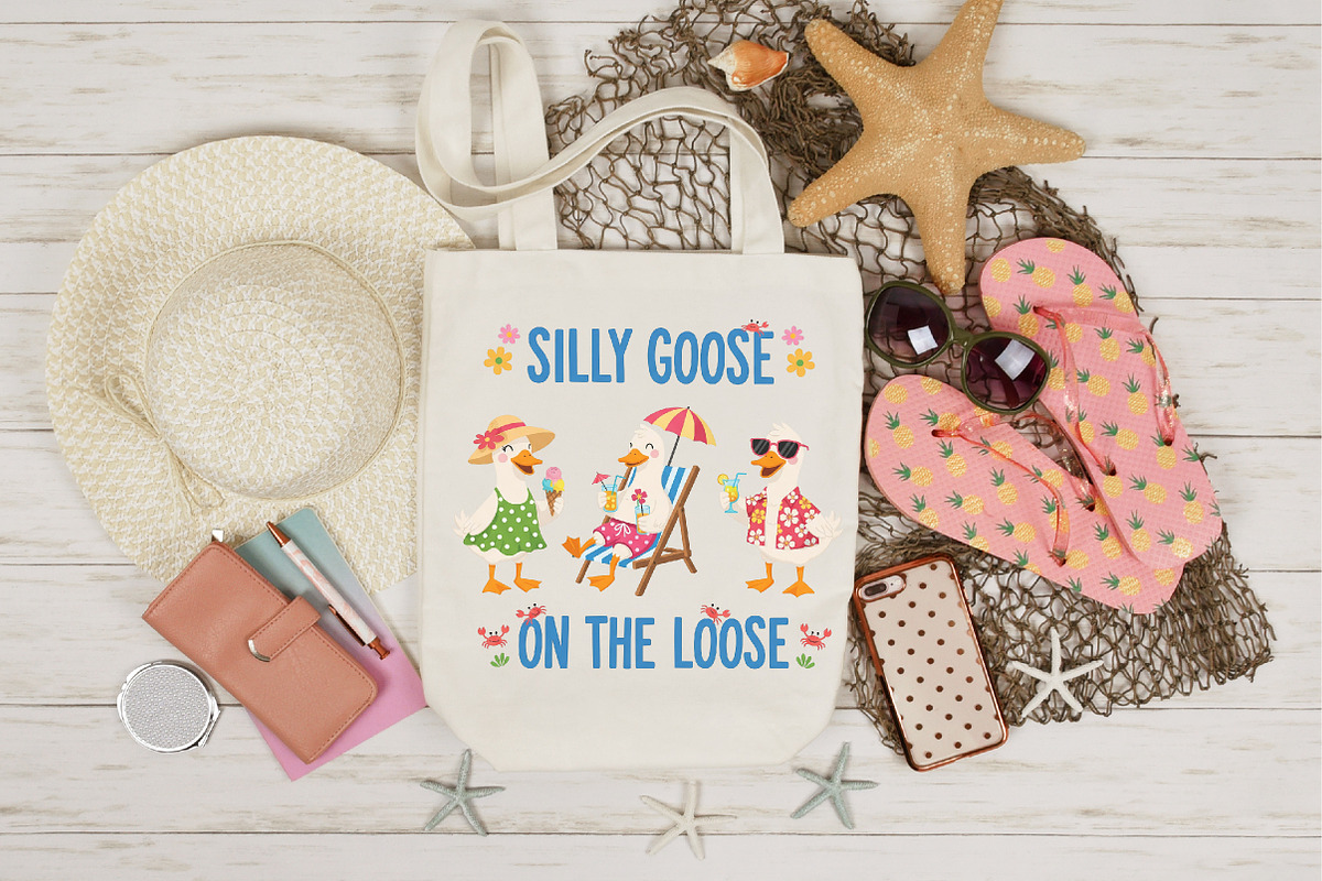Beach Silly Goose Summer Clipart PNG, an Illustration by Designking (Photo 3 of 4)